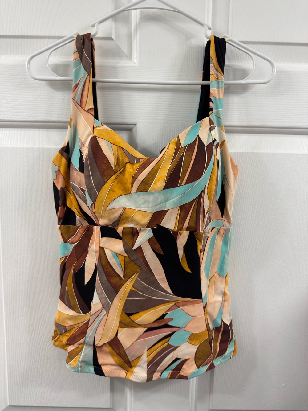 Calia Power Sculpt Tankini Women's Rust Floral Multicolor WSA22303PRT